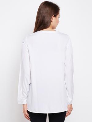 crew neck button up top - 15956916 - Standard Image - 3