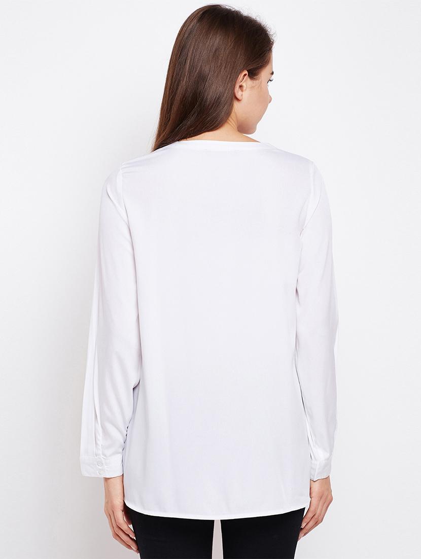 crew neck button up top - 15956916 - Zoom Image - 3