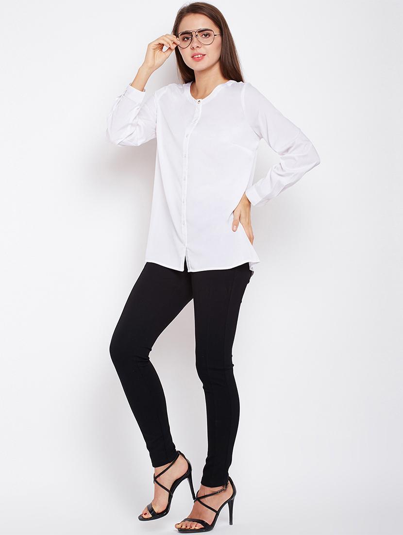 crew neck button up top - 15956916 - Zoom Image - 4