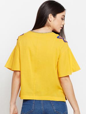 tie up neck embroidered top - 15956937 - Standard Image - 3