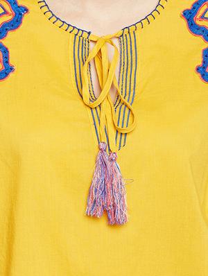 tie up neck embroidered top - 15956937 - Standard Image - 5
