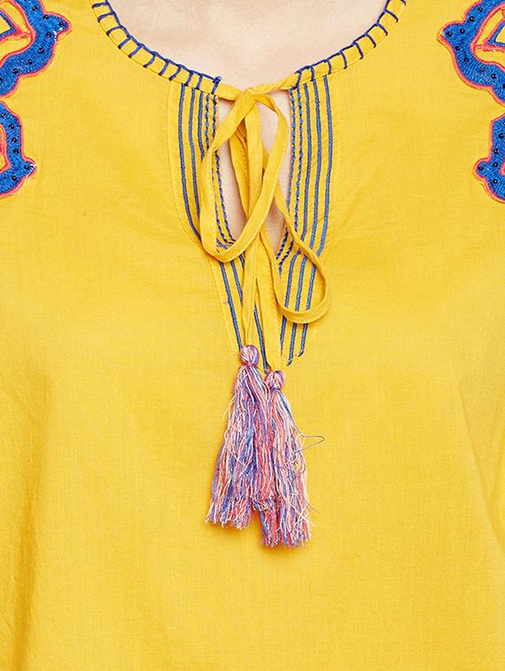 tie up neck embroidered top - 15956937 - Zoom Image - 5