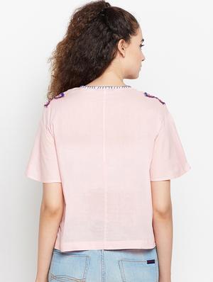 tie up neck embroidered top - 15956939 - Standard Image - 3