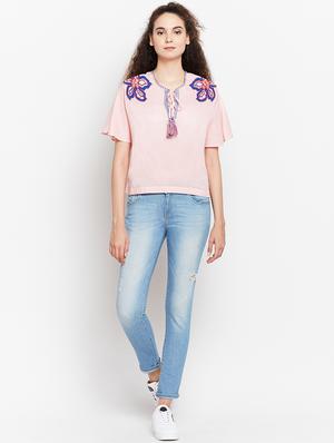 tie up neck embroidered top - 15956939 - Standard Image - 4