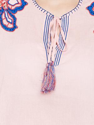 tie up neck embroidered top - 15956939 - Standard Image - 5