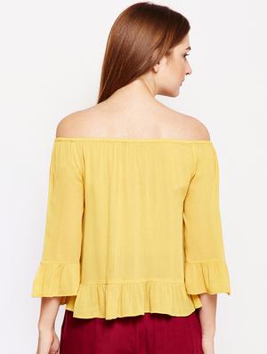 ruffled edge off shoulder top - 15956946 - Standard Image - 3