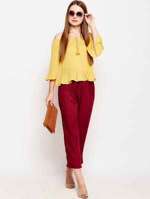 ruffled edge off shoulder top - 15956946 - Standard Image - 4