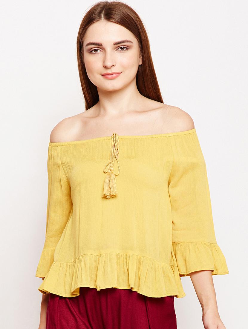ruffled edge off shoulder top - 15956946 - Zoom Image - 1