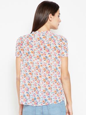 tie knot floral button up top - 15956963 - Standard Image - 3