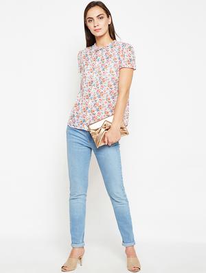 tie knot floral button up top - 15956963 - Standard Image - 4