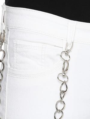 white cotton blend distressed jeans - 15956965 - Standard Image - 5