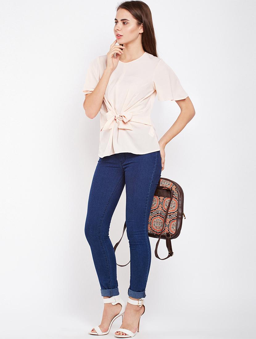 ruffle sleeved tie front top - 15956969 - Zoom Image - 4