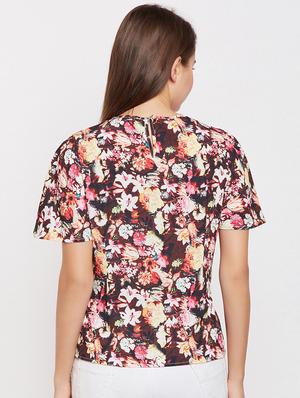 ruffle sleeved tie front top - 15956972 - Standard Image - 3