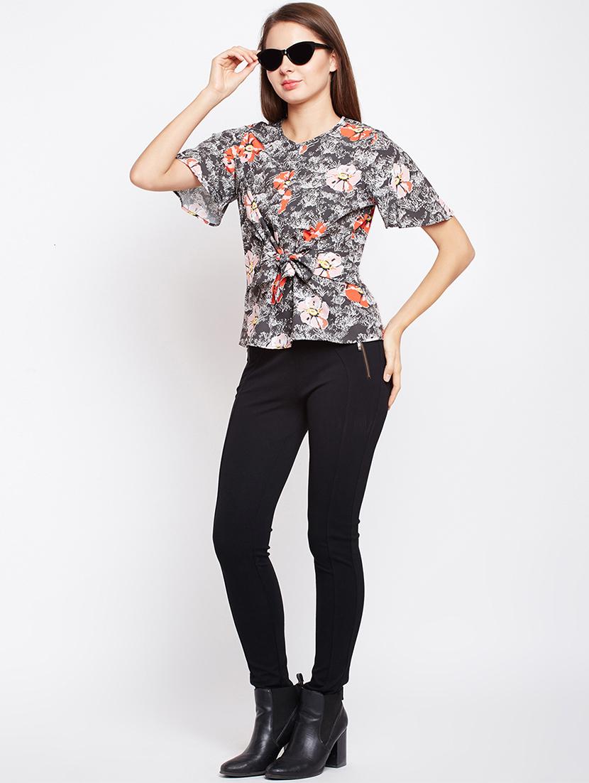 ruffle sleeved tie front top - 15956973 - Zoom Image - 4
