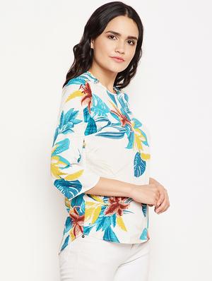 zipper detail floral top - 15956975 - Standard Image - 2