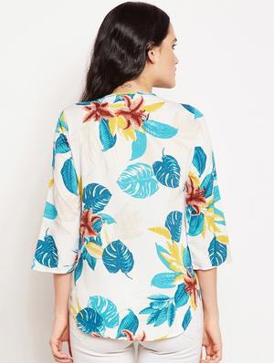 zipper detail floral top - 15956975 - Standard Image - 3