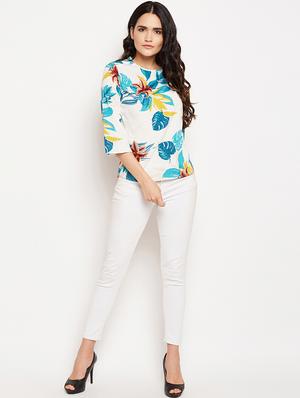 zipper detail floral top - 15956975 - Standard Image - 4