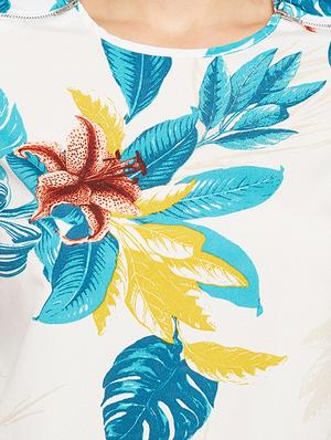 zipper detail floral top - 15956975 - Standard Image - 5