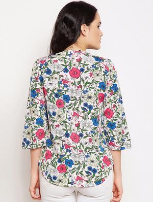 zipper detail floral top - 15956977 - Standard Image - 3