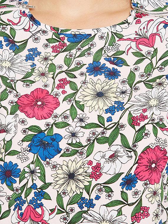 zipper detail floral top - 15956977 - Zoom Image - 5