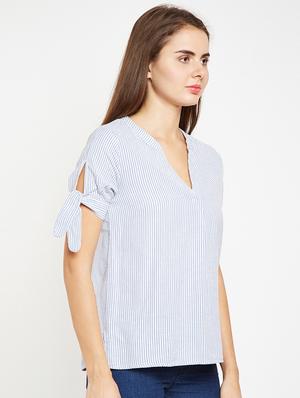 tie up striped top - 15956983 - Standard Image - 2