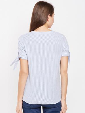 tie up striped top - 15956983 - Standard Image - 3