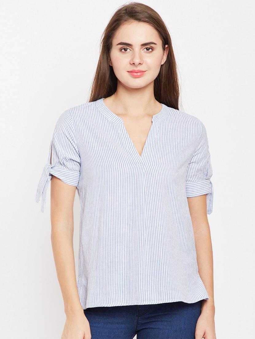 tie up striped top - 15956983 - Zoom Image - 1