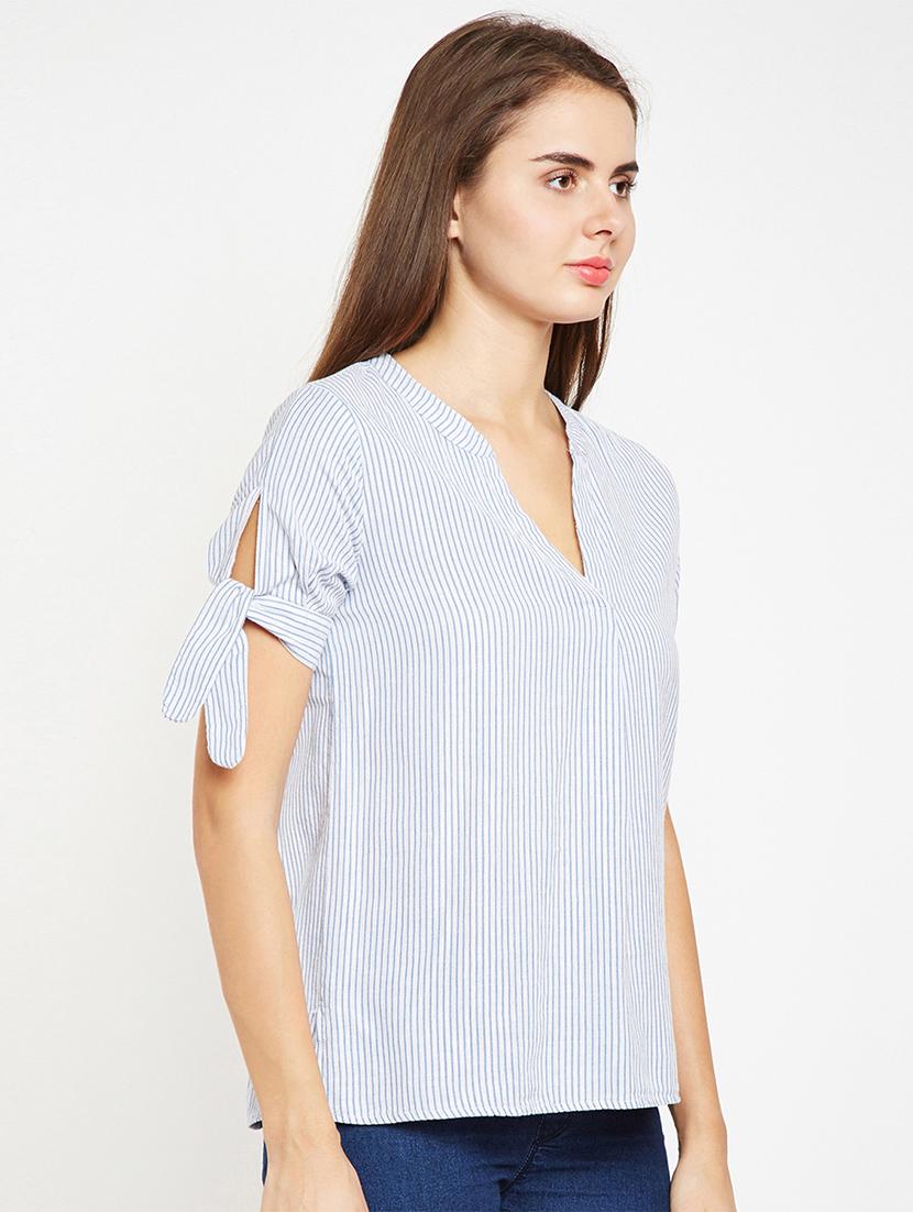 tie up striped top - 15956983 - Zoom Image - 2