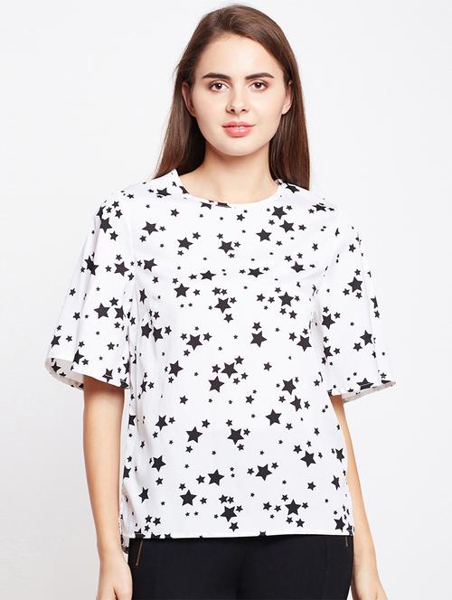crew neck star print top - 15956989 - Standard Image - 1