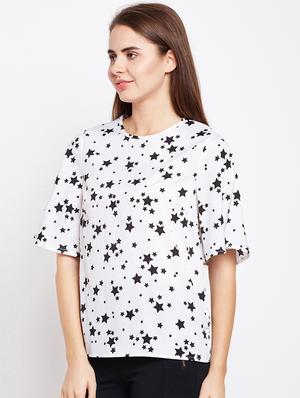 crew neck star print top - 15956989 - Standard Image - 2
