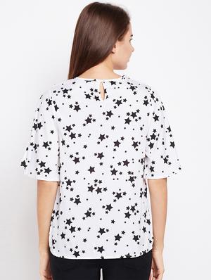 crew neck star print top - 15956989 - Standard Image - 3