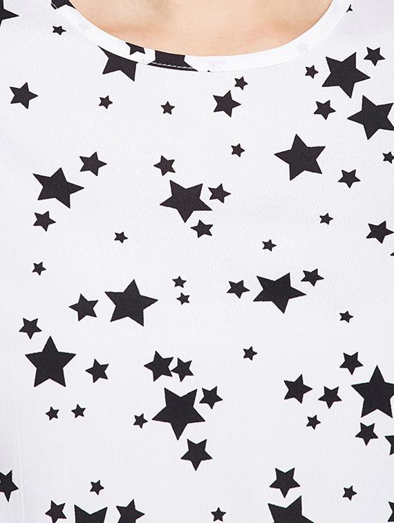 crew neck star print top - 15956989 - Zoom Image - 5