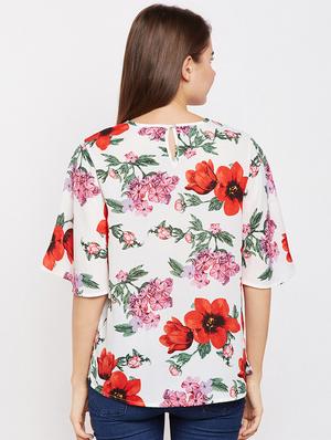 crew neck floral top - 15956992 - Standard Image - 3