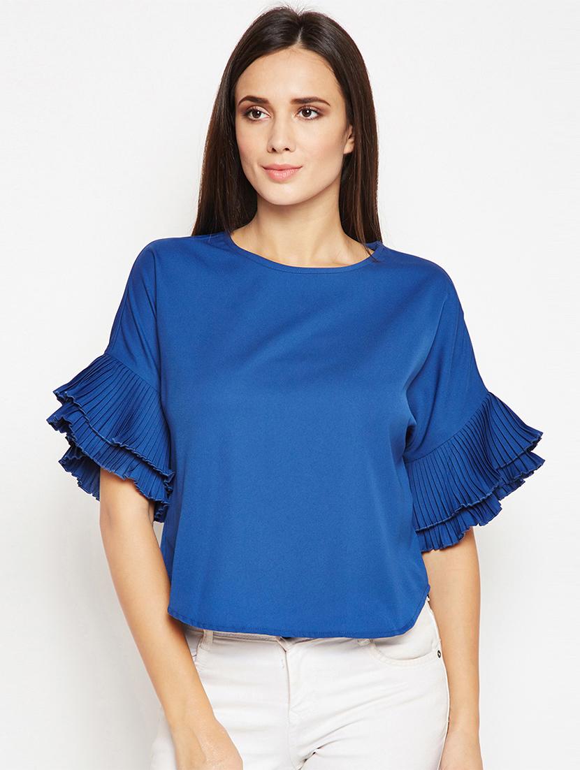 pleated bell sleeved top - 15956996 - Zoom Image - 1