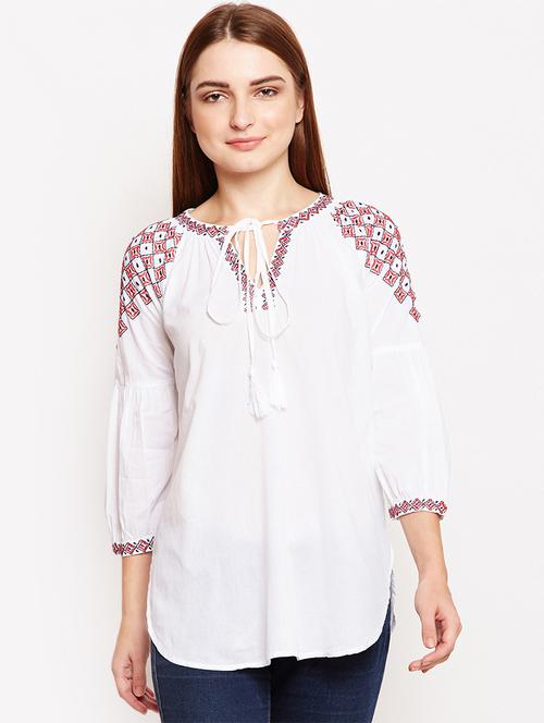embroidered raglan sleeved tunic - 15957000 - Standard Image - 1