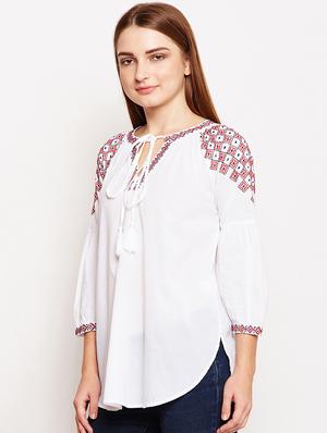 embroidered raglan sleeved tunic - 15957000 - Standard Image - 2