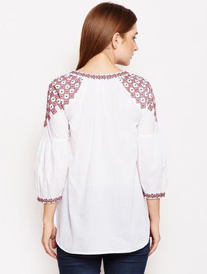 embroidered raglan sleeved tunic - 15957000 - Standard Image - 3