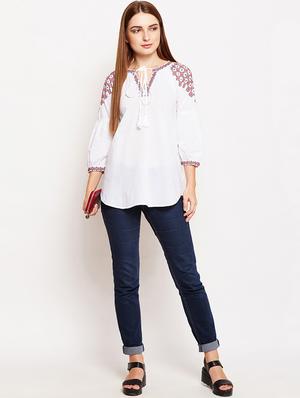 embroidered raglan sleeved tunic - 15957000 - Standard Image - 4
