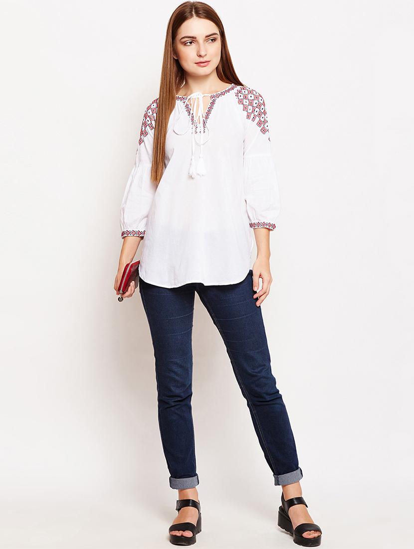 embroidered raglan sleeved tunic - 15957000 - Zoom Image - 4