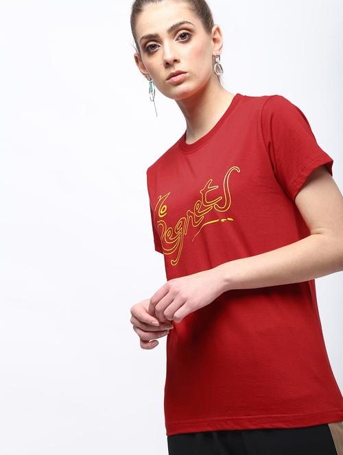 crew neck quirky text tee - 15957365 - Standard Image - 1