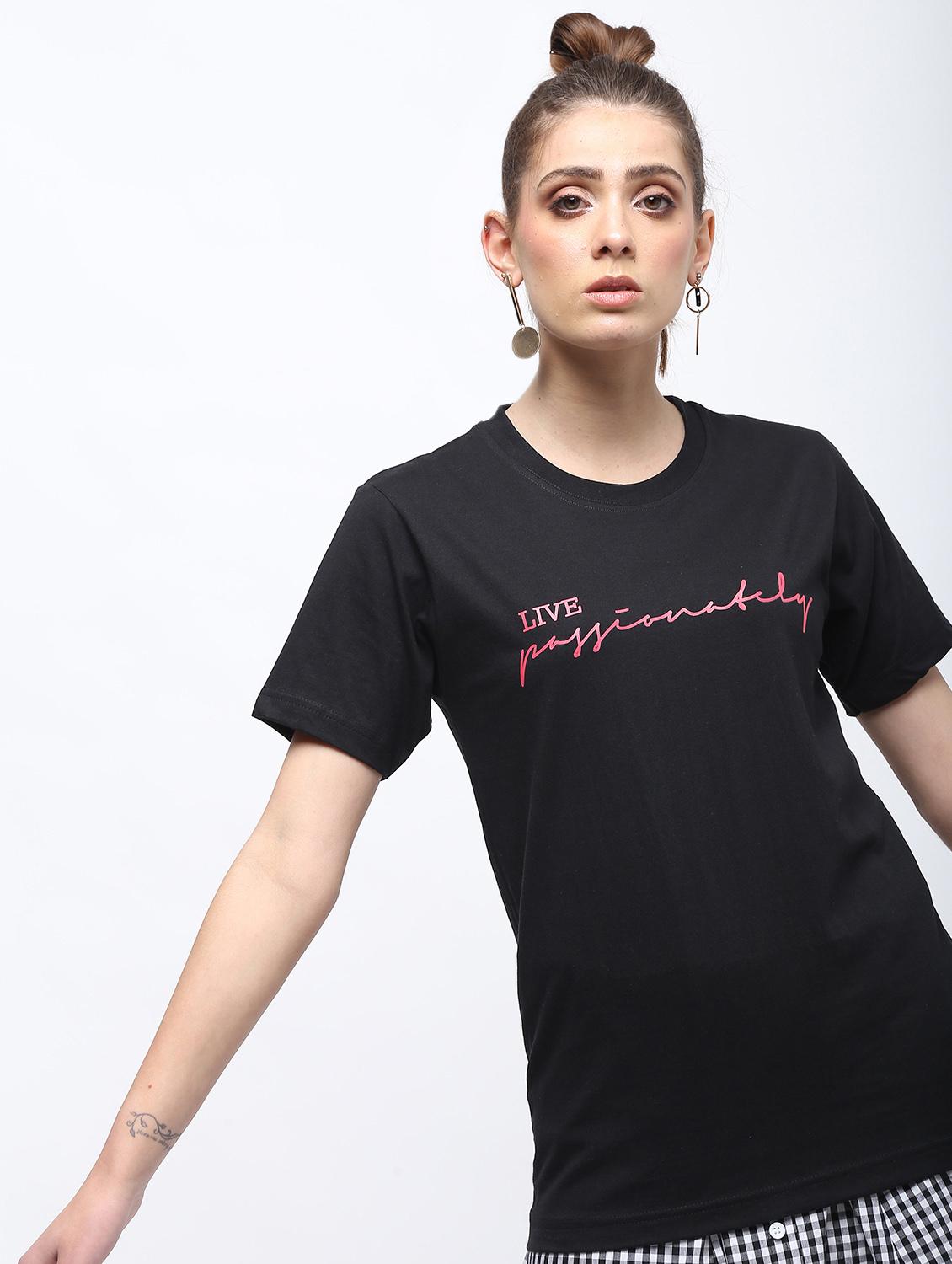 crew neck letter print tee - 15957368 - Zoom Image - 1
