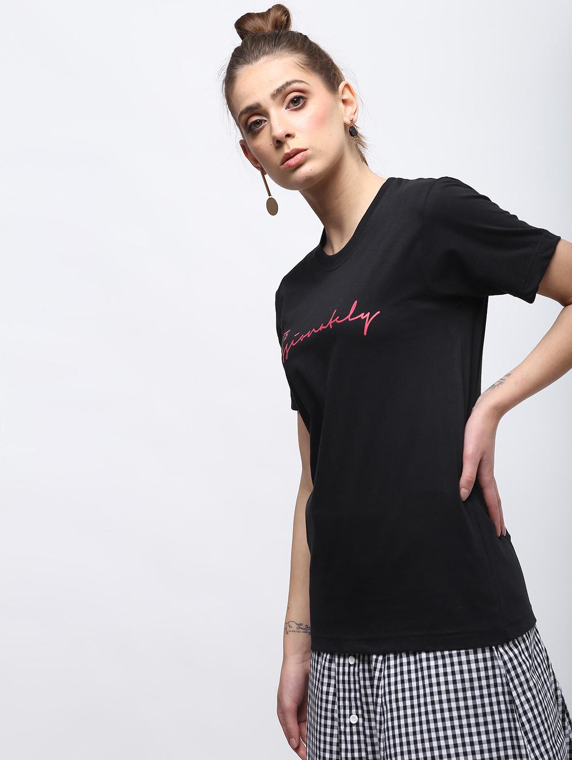 crew neck letter print tee - 15957368 - Zoom Image - 2