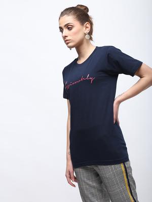 crew neck letter print tee - 15957369 - Standard Image - 2