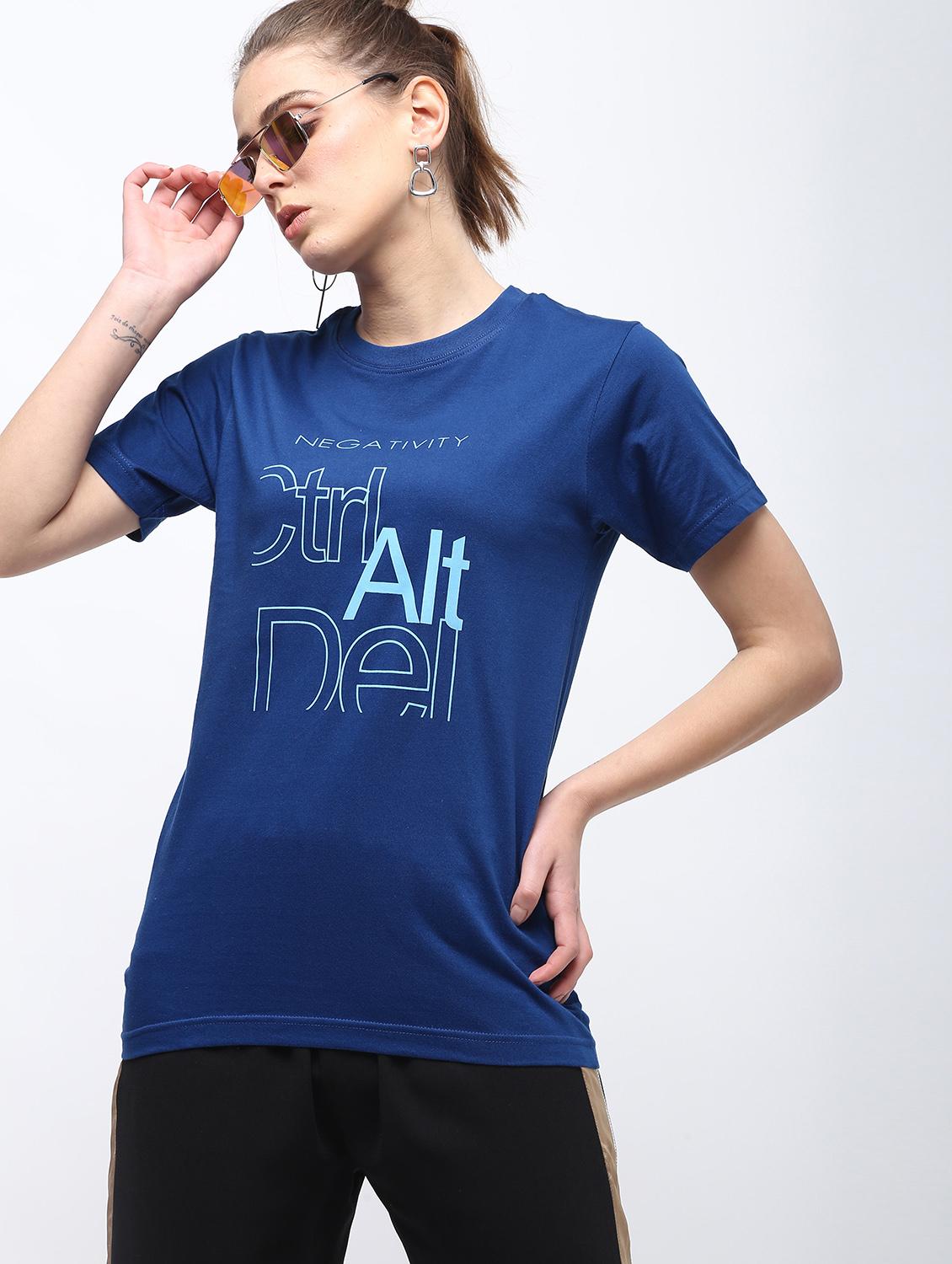 crew neck quirky text tee - 15957370 - Zoom Image - 1