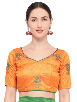 floral green embroidered saree with blouse - 15957575 - Standard Image - 3