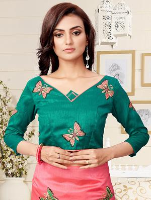 conversational peach embroidered saree with blouse - 15957896 - Standard Image - 2