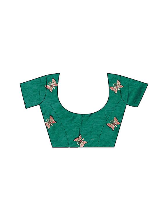 conversational peach embroidered saree with blouse - 15957896 - Zoom Image - 3