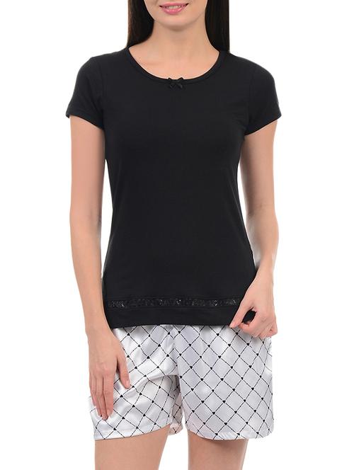 lace insert top and shorts set - 15958043 - Standard Image - 1