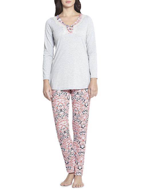 Lace detail nightwear pajama set - 15958045 - Very Small Image - 1