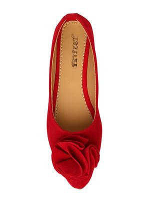 red slip on ballerinas - 15958318 - Standard Image - 3